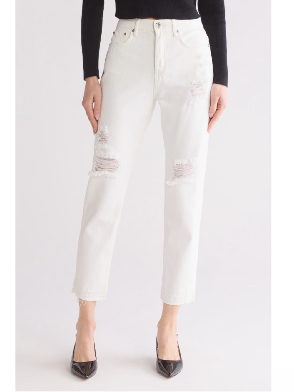 Rebecca Minkoff Florence
Ankle Crop Distressed Jeans